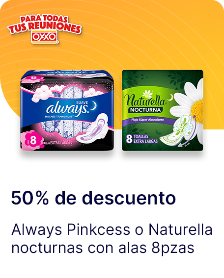 Always Pinkcess o Naturella nocturnas con alas 8pzas