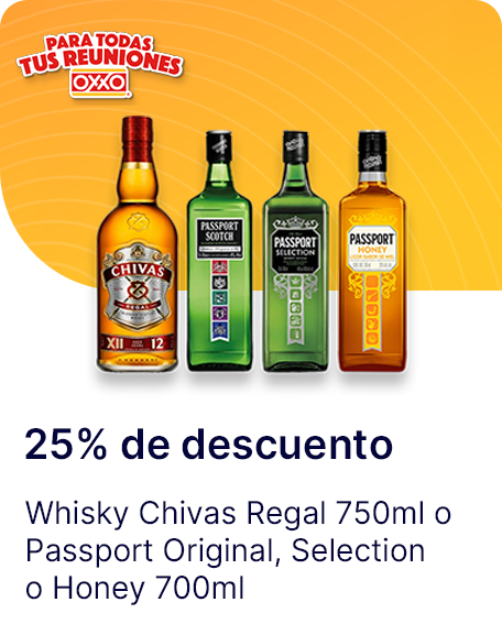 Whisky Chivas Regal 750ml o Passport Original o Selection o Honey 700ml