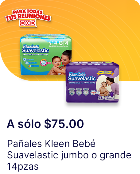 Panales Kleen Bebe Suavelastic jumbo o grande 14pzas