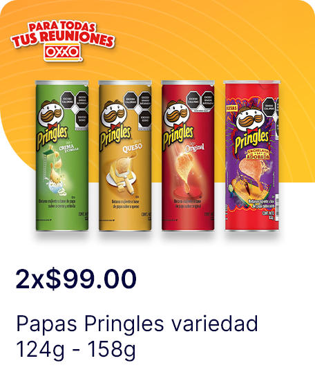 Papas Pringles variedad 124g  158g