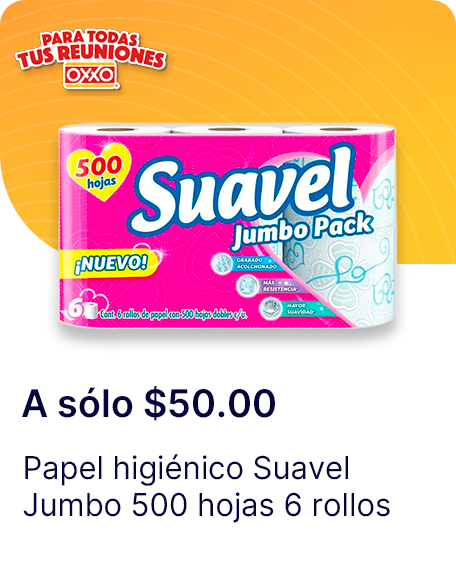 Papel higienico Suavel Jumbo 500 hojas 6 rollos
