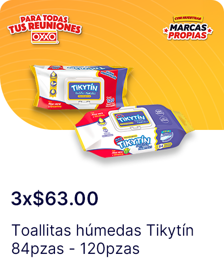 Toallitas humedas Tikytin 84pzas  120pzas