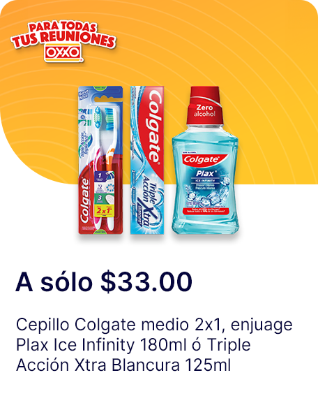 Cepillo Colgate medio 2x1 o enjuage Plax Ice Infinity 180ml o Triple Accion Xtra Blancura 125ml