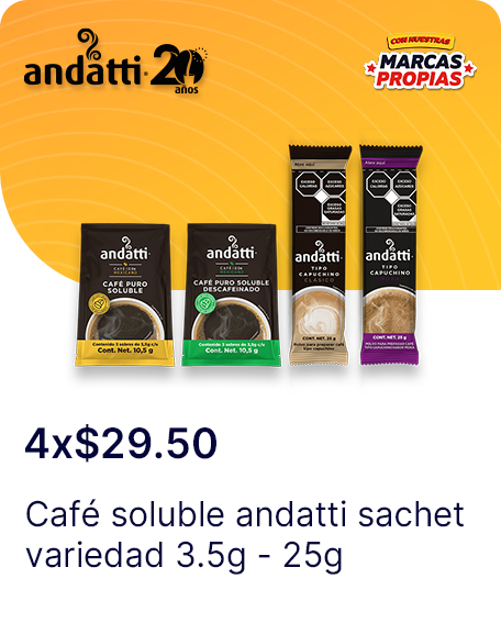 Cafe soluble andatti sachet variedad 3.5g  25g