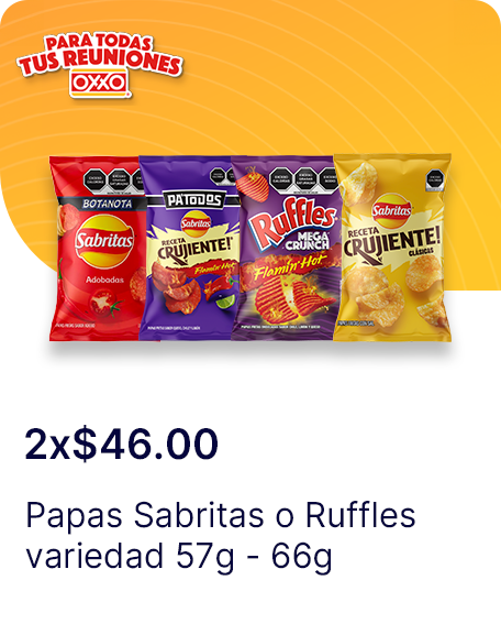 Papas Sabritas o Ruffles variedad 57g  66g