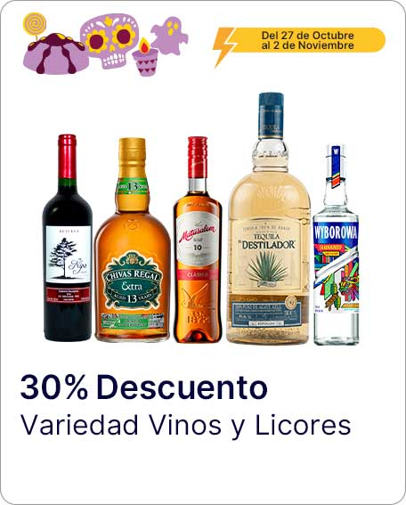 Variedad de vinos y licores
