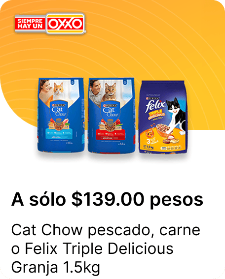 Cat Chow pescado carne o Felix Triple Delicious Granja 1 5kg