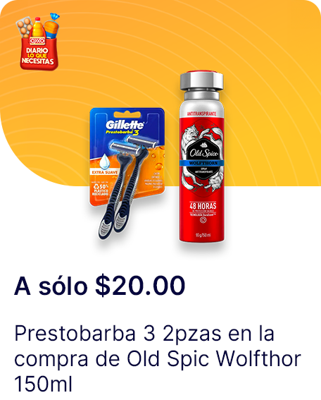Prestobarba 3 2pzas en la compra de Old SpicWolfthor 150ml