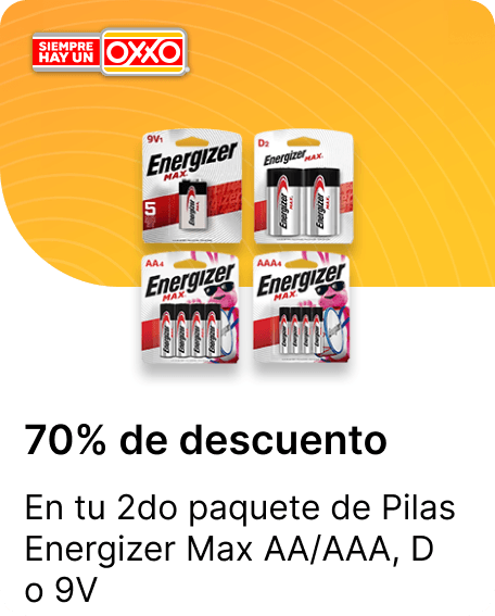 En tu 2do paquete de Pilas Energizer Max AA AAA D o 9V