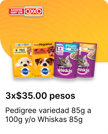 Pedigree variedad 85g a 100g o Whiskas 85g
