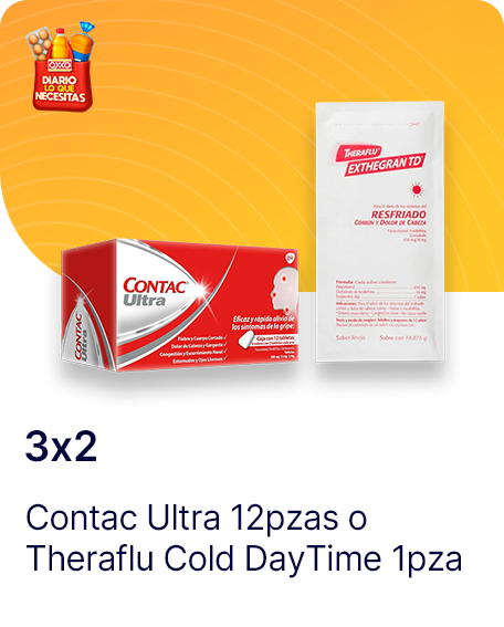 Contac Ultra 12 pzas o Theraflu Cold Day Time 1 pza