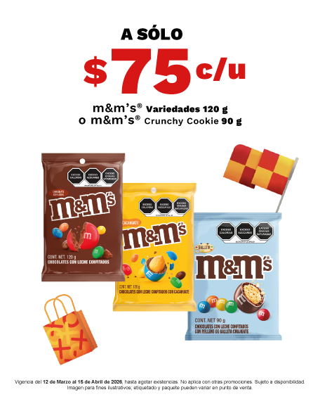 A sólo $75.00 c/u M&M´s
