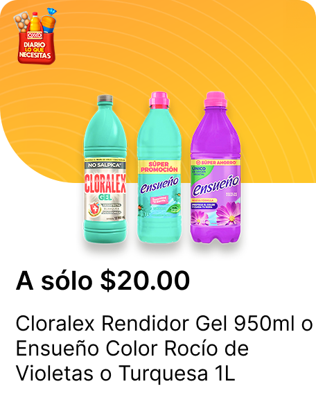 Cloralex Rendidor Gel 950ml o Ensueno Color Rocio de Violetas o Turquesa 1L