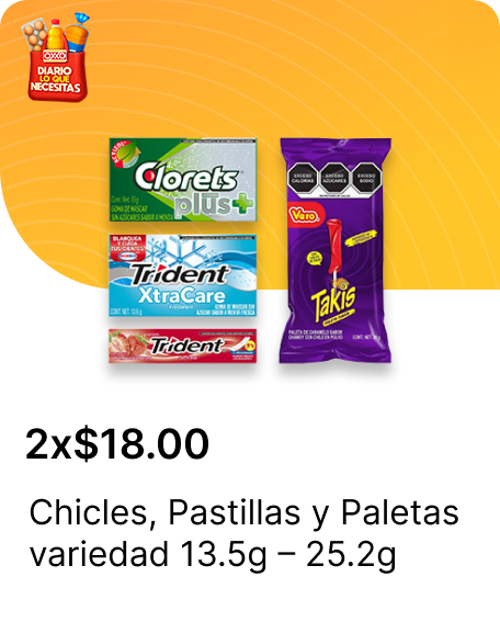 Chicles o Pastillas y Paletas variedad 13.5g – 25.2g