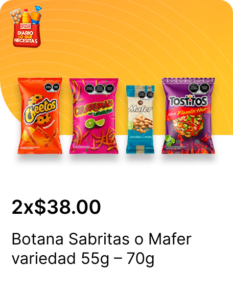 Botana Sabritas o Mafer variedad 55g – 70g