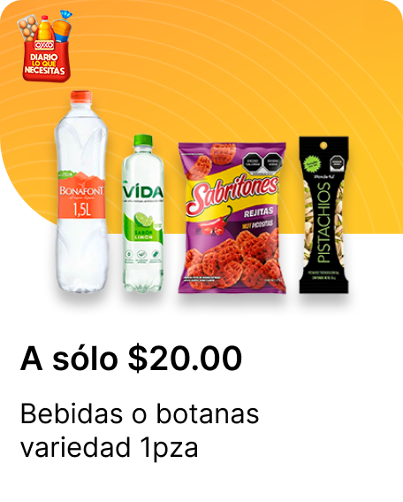 Bebidas o botanas variedad 1pza
