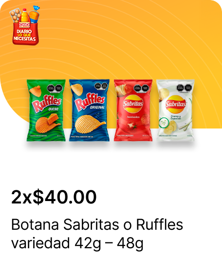 Botana Sabritas o Ruffles variedad 42g – 48g