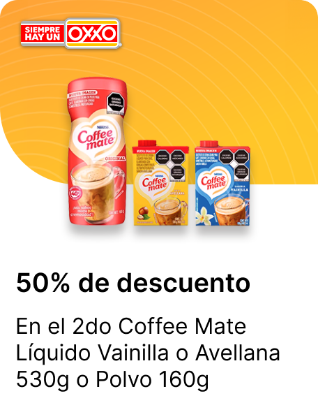 En el 2do Coffee Mate Liquido Vainilla o Avellana 530g o Polvo 160g