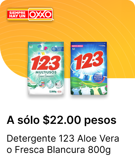 Detergente 123 Aloe Vera o Fresca Blancura 800g
