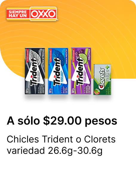Chicles Trident o Clorets variedad 26.6g 30.6g