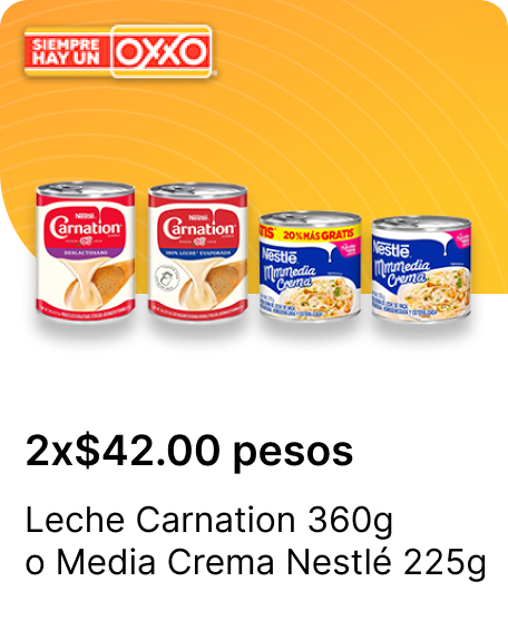 Leche Carnation 360g o Media Crema Nestle 225g
