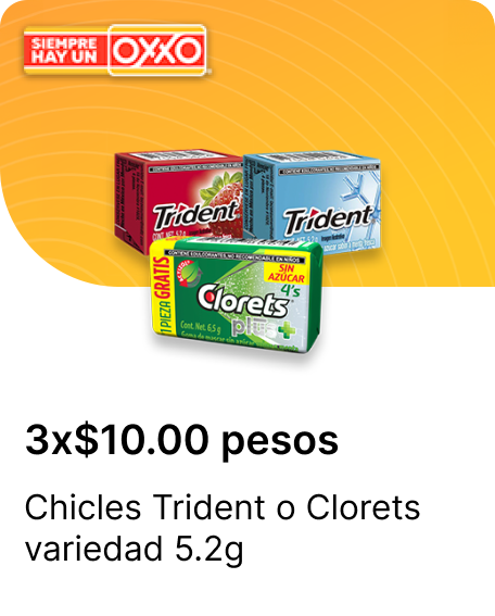 Chicles Trident o Clorets variedad 5.2g