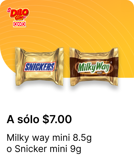 Milky way mini 8.5g o Snicker mini 9g
