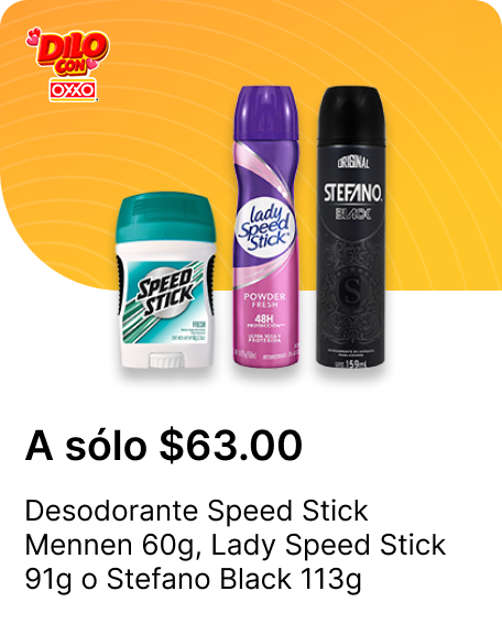 Desodorante Speed Stick Mennen 60g o Lady Speed Stick 91g o Stefano Black 113g