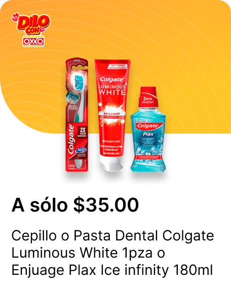 Cepillo o Pasta Dental Colgate Luminous White 1pza o Enjuage Plax Ice infinity 180ml