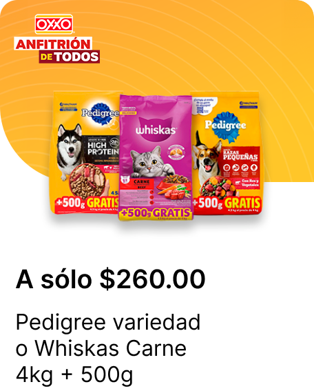 Pedigree variedad o Whiskas Carne 4kg  500g