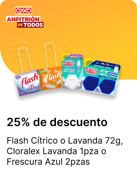 Flash Citrico o Lavanda 72g o Cloralex Lavanda 1pza o Frescura Azul 2pzas