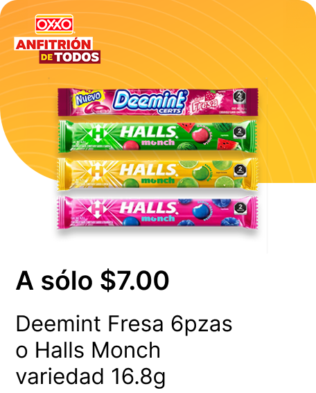 Deemint Fresa 6pzas o Halls variedad 16.8g