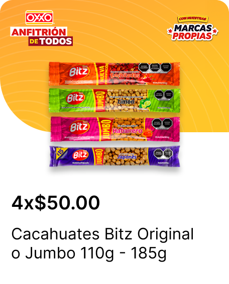 Cacahuates Bitz Original o Jumbo 110g  185g