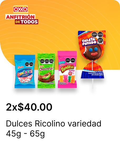 Dulces Ricolino variedad 45g  65g
