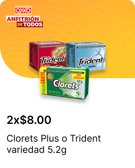 Clorets Plus o Trident variedad 5.2g