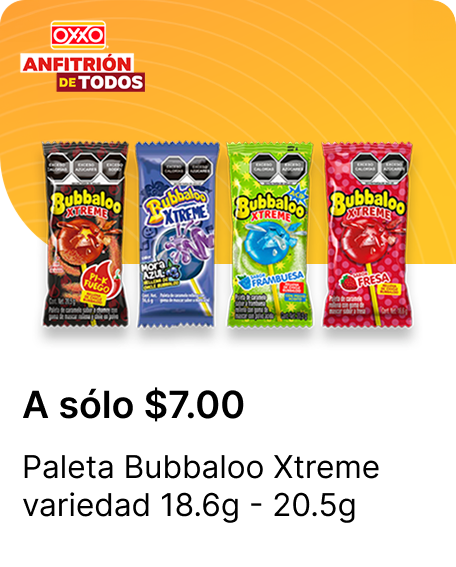 Paleta Bubbaloo Xtreme variedad 18.6g  20.5g