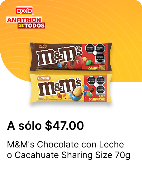 M&Ms Chocolate con Leche o Cacahuate Sharing Size 70g