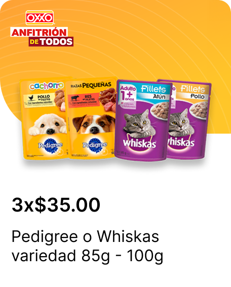 Pedigree o Whiskas variedad 85g  100g