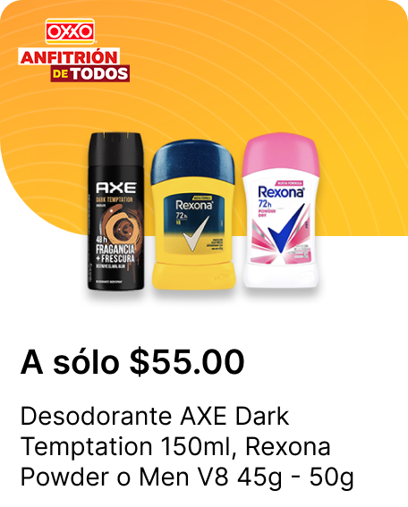 Desodorante AXE Dark Temptation 150ml o Rexona Powder o Men V8 45g  50g