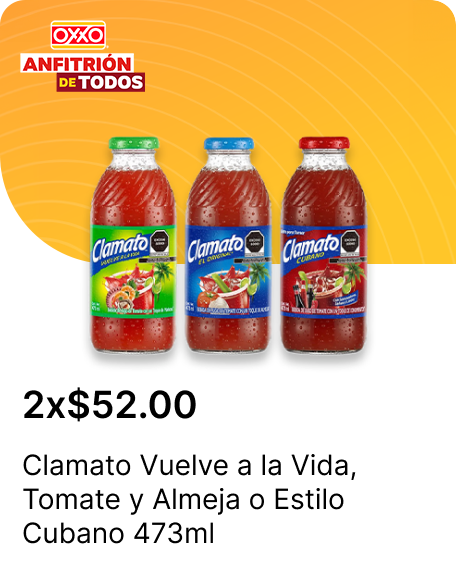 Clamato Vuelve a la Vida o Tomate y Almeja o Estilo Cubano 473ml