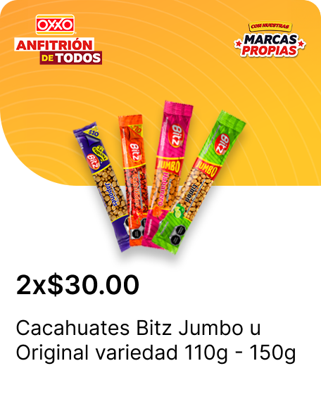 Cacahuates Bitz Jumbo u Original variedad 110g  150g