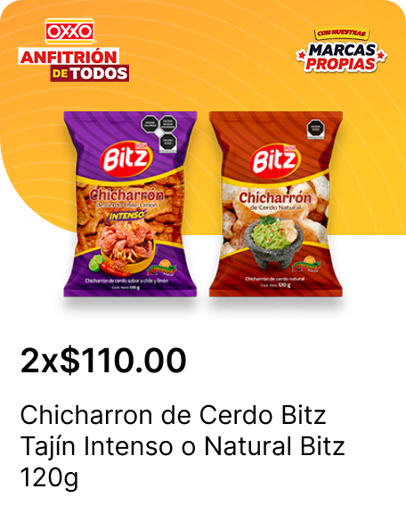 Chicharron de Cerdo Bitz Tajin o Intenso o Natural Bitz 120g