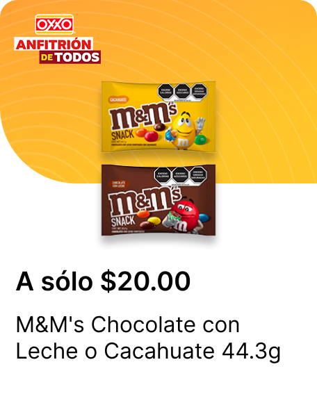 M&Ms Chocolate con Leche o Cacahuate 44.3g