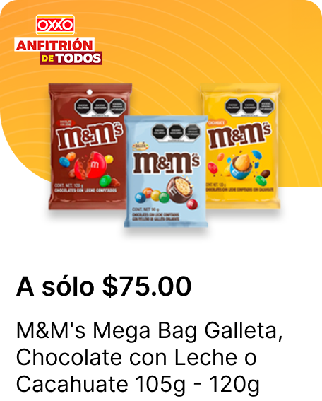 M&Ms Mega Bag Galleta o Chocolate con Leche o Cacahuate 105g  120g