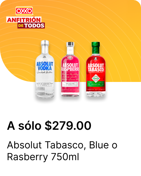 Absolut Tabasco o Blue o Rasberry 750ml