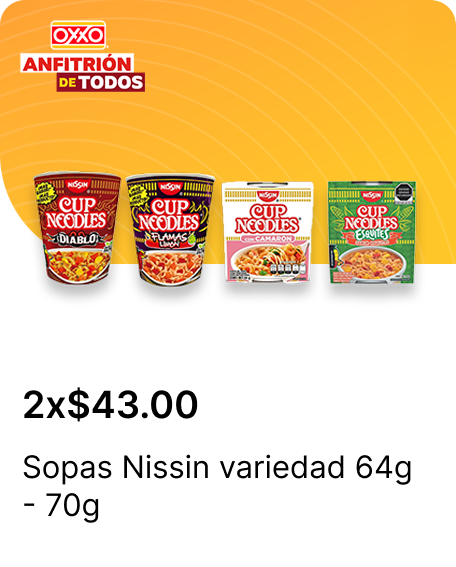 Sopas Nissin variedad 64g  70g 