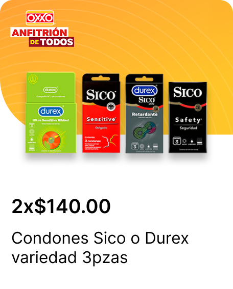 Condones Sico o Durex variedad 3pzas