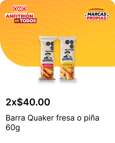 Barra Quaker fresa o pina 60g
