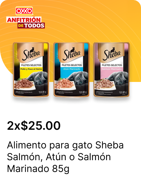 Alimento para gato Sheba Salmon o Atun o Salmon Marinado 85g