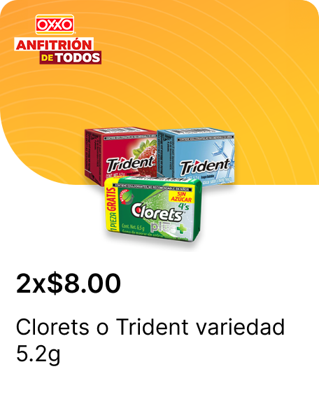 Clorets o Trident variedad 5.2g
